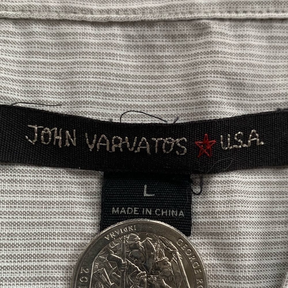 John Varvatos Gray Button Down Large - image 4